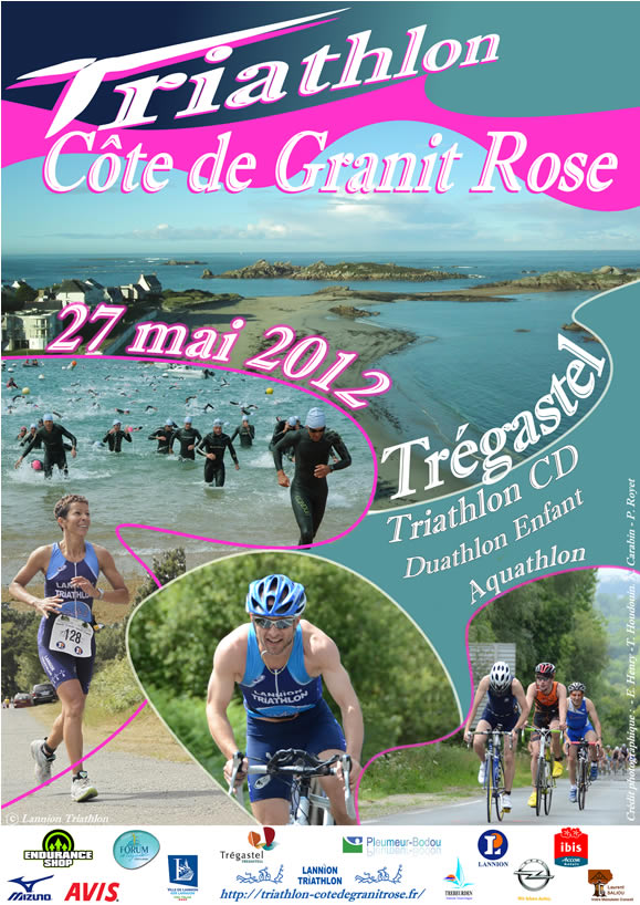 affiche triathlon côte de granit rose 2012